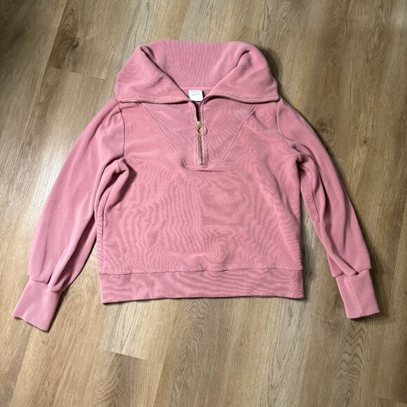 Varley Vine Half-Zip Pullover size L large pink rose gold zip sweatshirt - Picture 5 of 10